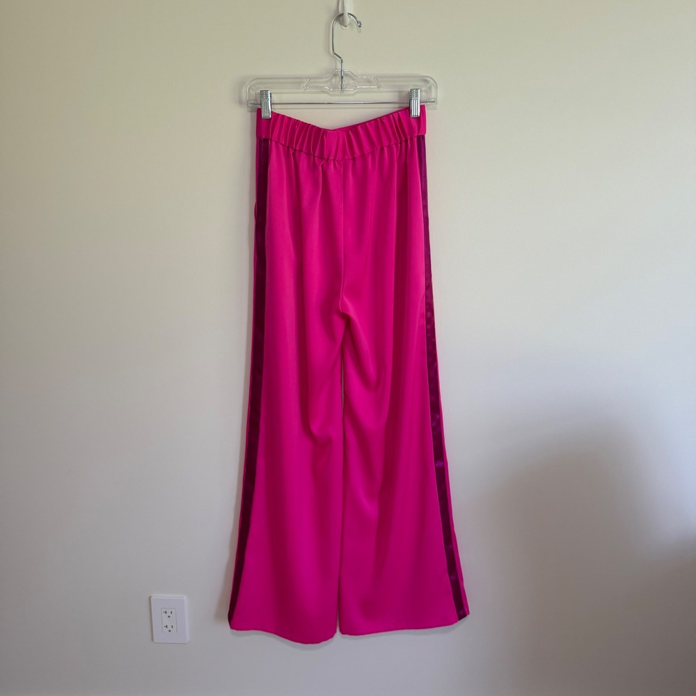 Crosby by Mollie Burch Cora Trouser Mollie Pink Wide Leg Side Stripe XS NWT - Picture 2 of 5